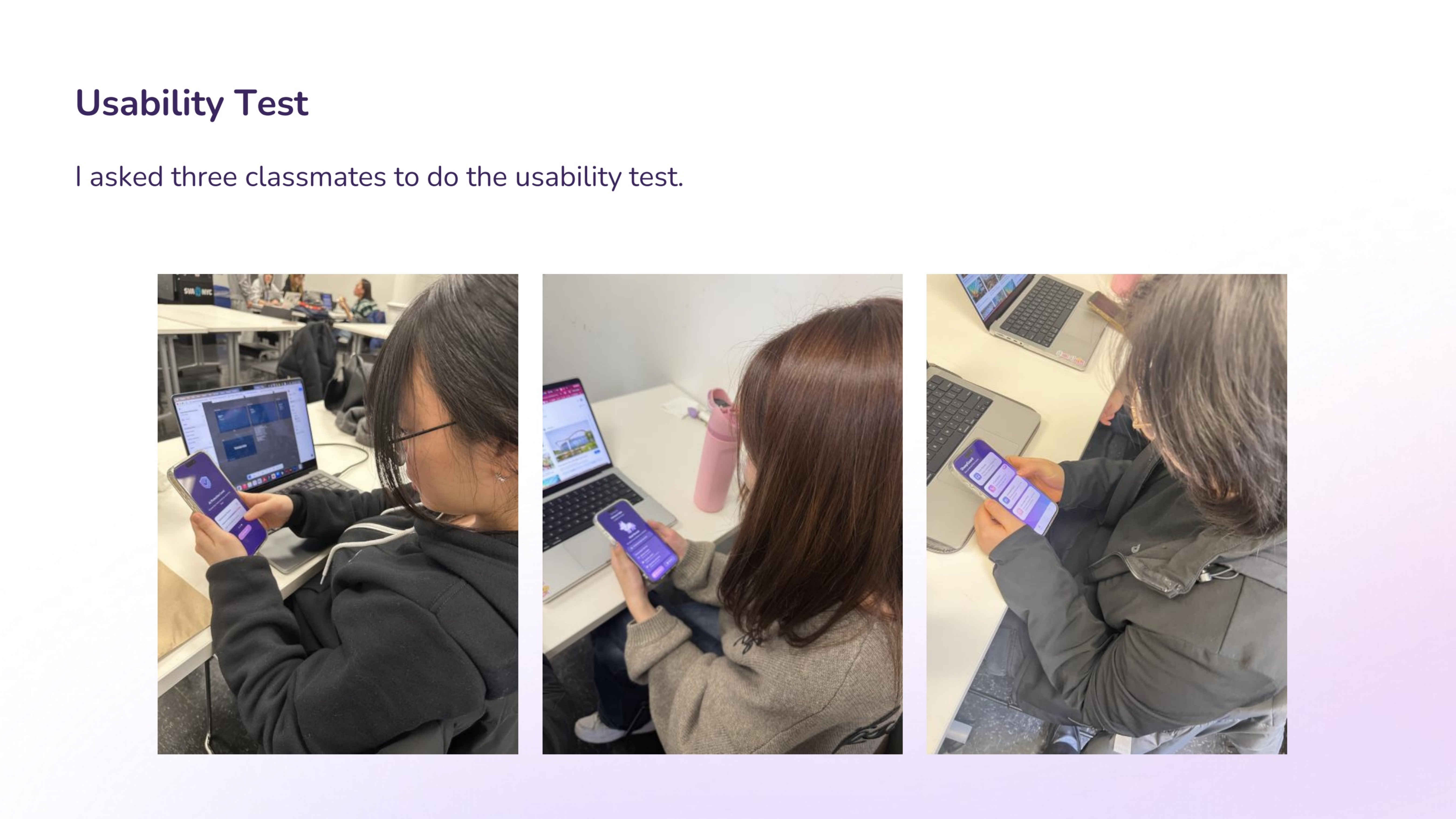 SheepGuard usability testing with classmates